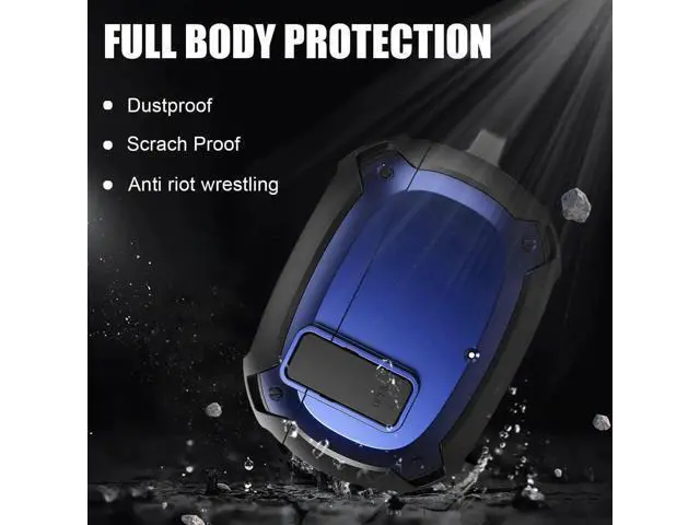 Alt view image 4 of 6 - Beats Studio Buds Case Cover 2021, Secure Lock Hard Rugged Cool Shockproof Protective Case Cover for Beats Studio Buds Wireless Earbuds Case Accessories with Keychain Carabiner for Men Women Blue