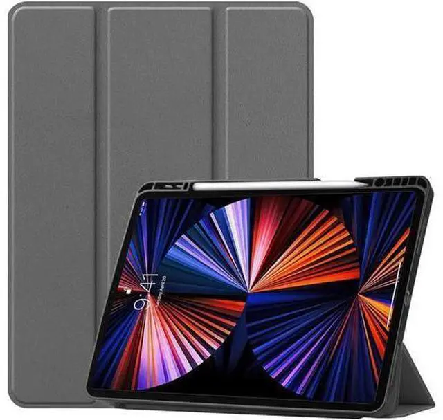 Main image of iPad Pro 12.9 inch Case 2021 5th Generation with Pencil Holder, Slim Lightweight Trifold Stand Cover -- Pencil Charging + Auto Sleep/Wake -- Soft TPU Back Cover for New iPad Pro 12.9 2021