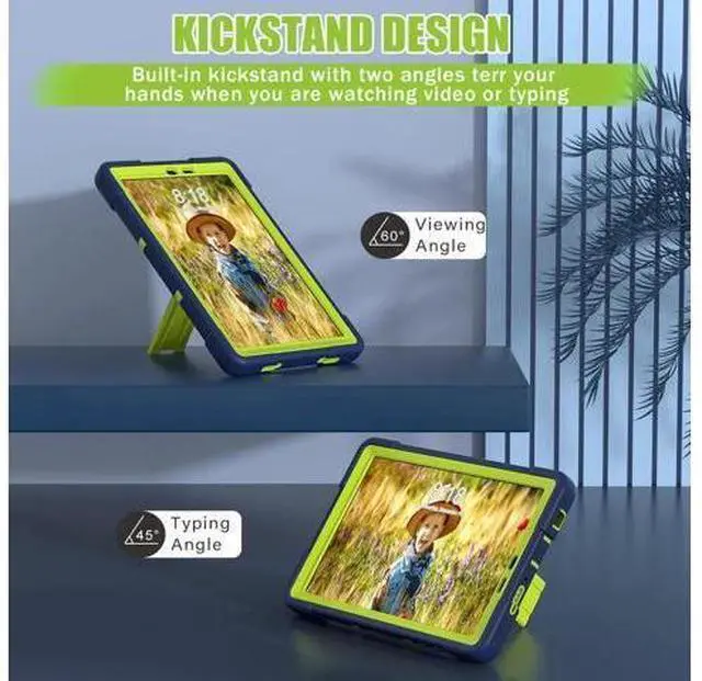 Alt view image 2 of 7 - Protective Case For TCL Tab 8 LE Model 9137W) / TCL Tab 8 WiFi Model 9132X, Shockproof Cover with Kickstand + Universal Stylus Pen Green
