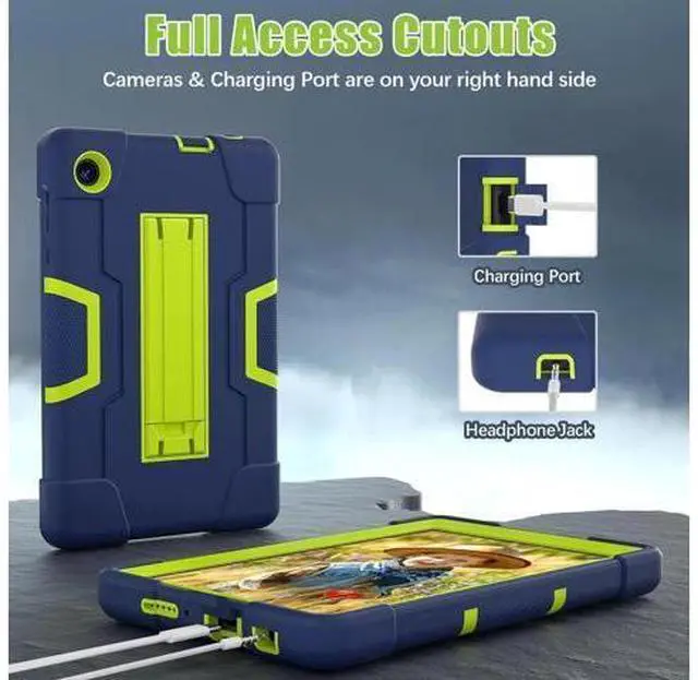 Alt view image 5 of 7 - Protective Case For TCL Tab 8 LE Model 9137W) / TCL Tab 8 WiFi Model 9132X, Shockproof Cover with Kickstand + Universal Stylus Pen Green