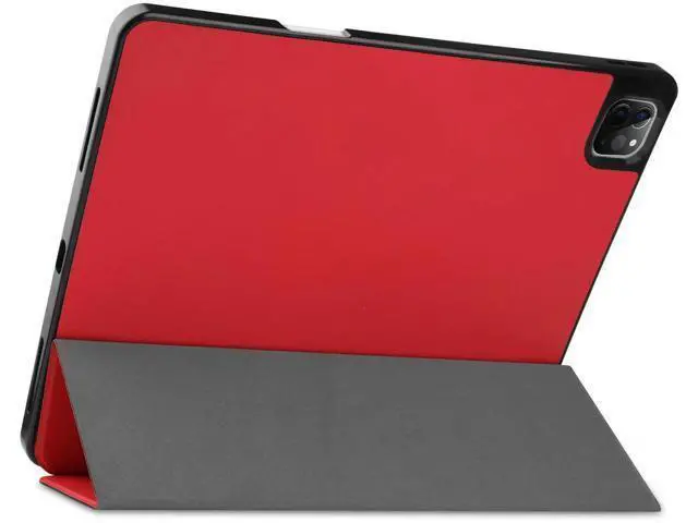 Alt view image 2 of 6 - iPad Pro 12.9 inch Case 2021 5th Generation with Pencil Holder, Slim Lightweight Trifold Stand Cover -- Pencil Charging + Auto Sleep/Wake -- Soft TPU Back Cover for New iPad Pro 12.9 2021