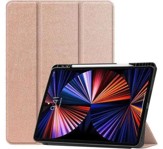 Main image of iPad Pro 12.9 inch Case 2021 5th Generation with Pencil Holder, Slim Lightweight Trifold Stand Cover -- Pencil Charging + Auto Sleep/Wake -- Soft TPU Back Cover for New iPad Pro 12.9 2021