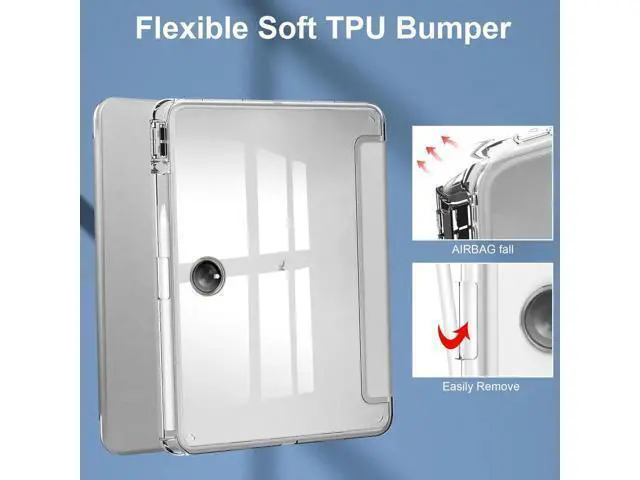 Alt view image 2 of 7 - Protective Case for Oppo OnePlus Pad 11.61 inch / Oppo Pad 2 11.61 inch 2023 with S Pen Holder, Transparent Hard Shell Back Trifold Smart Stand Cover with universal stylus Pen Silver