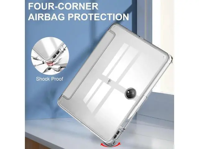 Alt view image 4 of 7 - Protective Case for Oppo OnePlus Pad 11.61 inch / Oppo Pad 2 11.61 inch 2023 with S Pen Holder, Transparent Hard Shell Back Trifold Smart Stand Cover with universal stylus Pen Silver