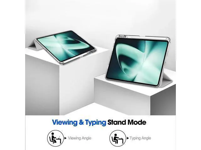 Alt view image 6 of 7 - Protective Case for Oppo OnePlus Pad 11.61 inch / Oppo Pad 2 11.61 inch 2023 with S Pen Holder, Transparent Hard Shell Back Trifold Smart Stand Cover with universal stylus Pen Silver