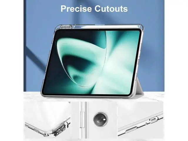 Alt view image 7 of 7 - Protective Case for Oppo OnePlus Pad 11.61 inch / Oppo Pad 2 11.61 inch 2023 with S Pen Holder, Transparent Hard Shell Back Trifold Smart Stand Cover with universal stylus Pen Silver