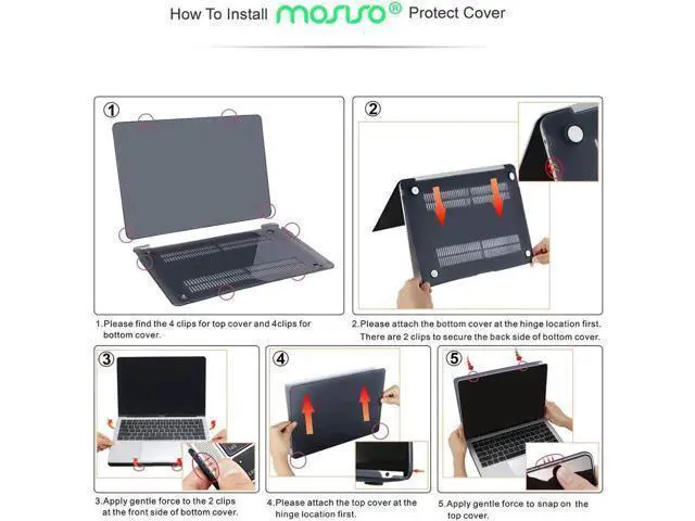 Alt view image 3 of 6 - Compatible with MacBook Air 13 inch Case 2020 2019 2018 Release A2337 M1 A2179 A1932 Retina Display with Touch ID, Protective Plastic Hard Shell Case & Keyboard Cover Skin