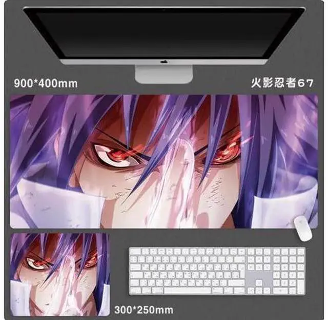 Main image of Anime NARUTO mouse pad Extended Gaming Mouse Pad with Stitched Edges, Large Mouse pad with Non-Slip Rubber Base for Work & Gaming, Office & Home 800*300mm