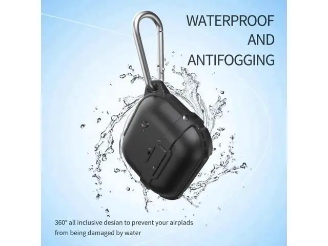 Alt view image 4 of 7 - AirPods 3rd Generation 2021 Case, Compatible Wireless Charging, LED Light Visible, IP68 Waterproof Shockproof Dustproof Full-Body Protective Cover for AirPods 3 with Keychain