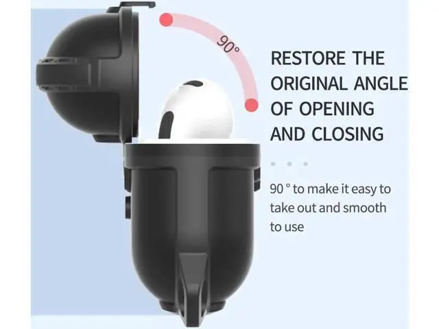Alt view image 7 of 7 - AirPods 3rd Generation 2021 Case, Compatible Wireless Charging, LED Light Visible, IP68 Waterproof Shockproof Dustproof Full-Body Protective Cover for AirPods 3 with Keychain