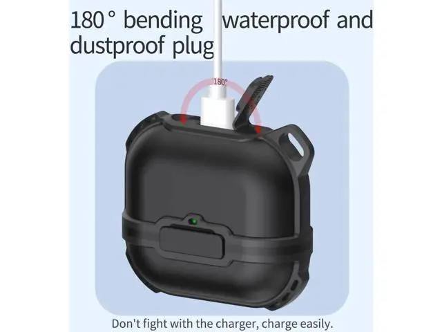 Alt view image 6 of 7 - AirPods 3rd Generation 2021 Case, Compatible Wireless Charging, LED Light Visible, IP68 Waterproof Shockproof Dustproof Full-Body Protective Cover for AirPods 3 with Keychain