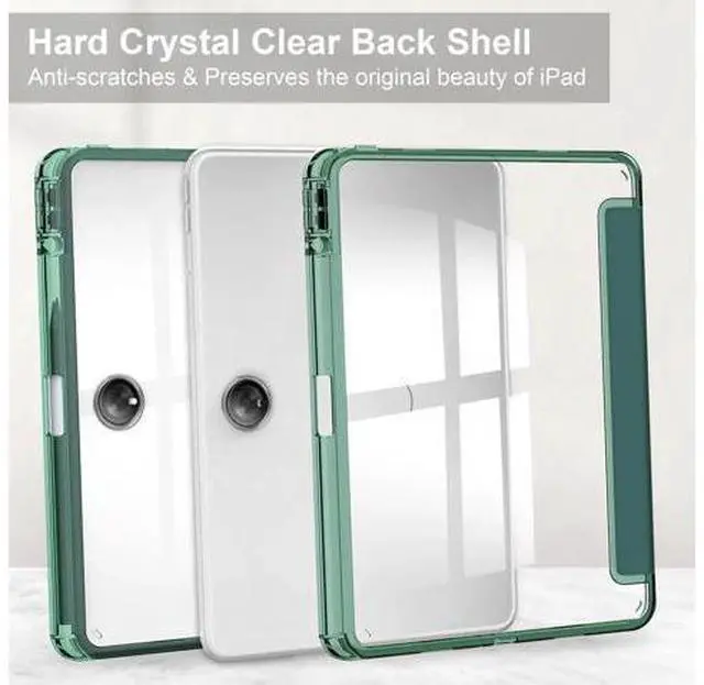 Alt view image 2 of 7 - Protective Case for Oppo OnePlus Pad 11.61 inch / Oppo Pad 2 11.61 inch 2023 with S Pen Holder, Transparent Hard Shell Back Trifold Smart Stand Cover with universal stylus Pen Dark Green