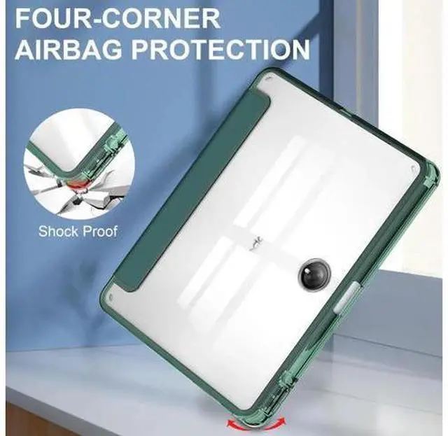 Alt view image 5 of 7 - Protective Case for Oppo OnePlus Pad 11.61 inch / Oppo Pad 2 11.61 inch 2023 with S Pen Holder, Transparent Hard Shell Back Trifold Smart Stand Cover with universal stylus Pen Dark Green