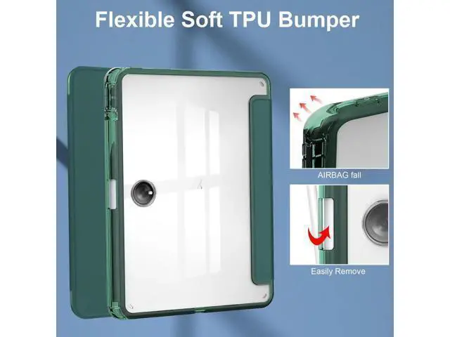 Alt view image 7 of 7 - Protective Case for Oppo OnePlus Pad 11.61 inch / Oppo Pad 2 11.61 inch 2023 with S Pen Holder, Transparent Hard Shell Back Trifold Smart Stand Cover with universal stylus Pen Dark Green