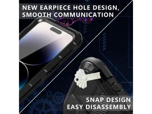 Alt view image 4 of 7 - iPhone 14 Pro Waterproof Case, MagSafe Compatible, Built-in Screen Protector IP68 Underwater Dustproof 360 Full Body Shockproof Protective Cover for iPhone 14 Pro 6.1 inch 2022