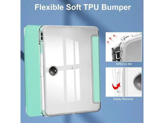 Alt view image 2 of 7 - Protective Case for Oppo OnePlus Pad 11.61 inch / Oppo Pad 2 11.61 inch 2023 with S Pen Holder, Transparent Hard Shell Back Trifold Smart Stand Cover with universal stylus Pen Light Blue