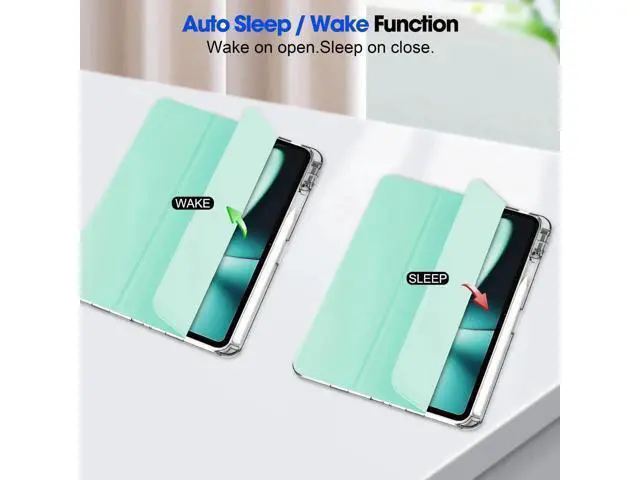 Alt view image 5 of 7 - Protective Case for Oppo OnePlus Pad 11.61 inch / Oppo Pad 2 11.61 inch 2023 with S Pen Holder, Transparent Hard Shell Back Trifold Smart Stand Cover with universal stylus Pen Light Blue