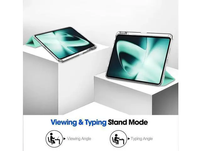 Alt view image 7 of 7 - Protective Case for Oppo OnePlus Pad 11.61 inch / Oppo Pad 2 11.61 inch 2023 with S Pen Holder, Transparent Hard Shell Back Trifold Smart Stand Cover with universal stylus Pen Light Blue