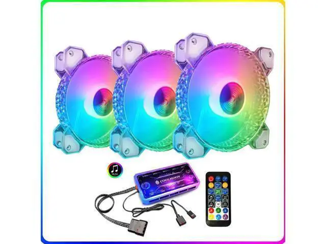 Alt view image 2 of 7 - RGB Case Fan Kit 120mm Fan ARGB RGB Cooling Ventilador 6PIN Rainbow Computer Chassis Fans 12V Silent Adjust 12cm Aura Sync