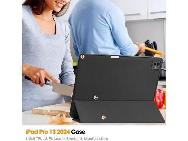 Alt view image 6 of 7 - Case for iPad Pro 11 Inch 2022 2021 2020 2018, Slim Smart Stand Cover for for iPad Pro 11 4th Gen 2022/3rd Gen 2021/ 2nd Gen 2020/1st Gen 2018 with Pencil Holder, Universal Stylus Pen