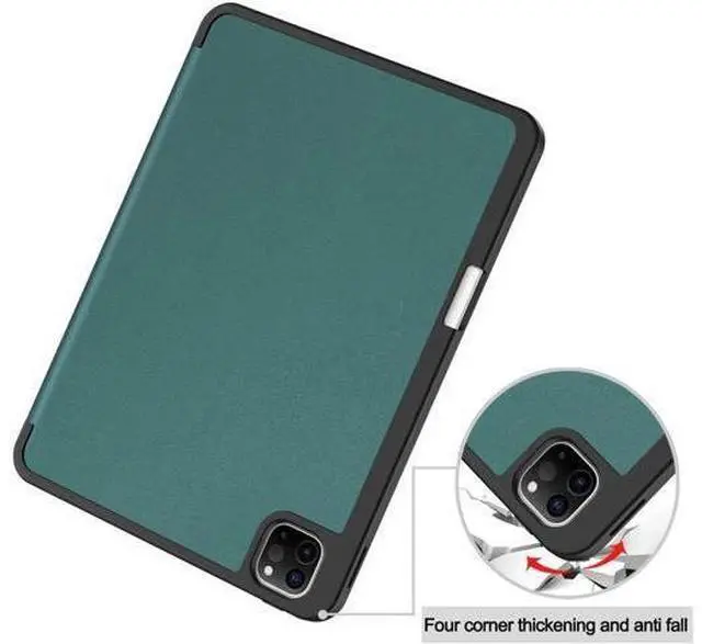 Alt view image 2 of 7 - Case for iPad Pro 11 Inch 2022 2021 2020 2018, Slim Smart Stand Cover for for iPad Pro 11 4th Gen 2022/3rd Gen 2021/ 2nd Gen 2020/1st Gen 2018 with Pencil Holder, Universal Stylus Pen