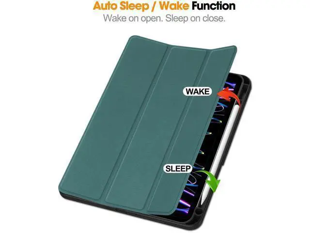 Alt view image 5 of 7 - Case for iPad Pro 11 Inch 2022 2021 2020 2018, Slim Smart Stand Cover for for iPad Pro 11 4th Gen 2022/3rd Gen 2021/ 2nd Gen 2020/1st Gen 2018 with Pencil Holder, Universal Stylus Pen