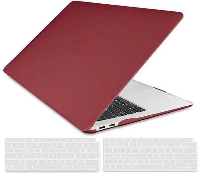 Main image of Compatible with MacBook Air 13 inch Case 2022, 2021-2018 Release A2337 M1 A2179 A1932 with Retina Display Touch ID, Plastic Hard Shell with Keyboard Cover Wine Red
