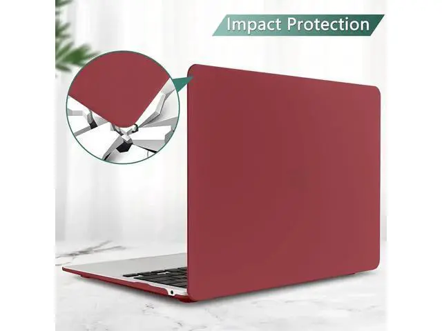 Alt view image 3 of 7 - Compatible with MacBook Air 13 inch Case 2022, 2021-2018 Release A2337 M1 A2179 A1932 with Retina Display Touch ID, Plastic Hard Shell with Keyboard Cover Wine Red