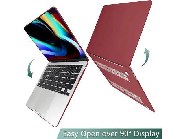 Alt view image 7 of 7 - Compatible with MacBook Air 13 inch Case 2022, 2021-2018 Release A2337 M1 A2179 A1932 with Retina Display Touch ID, Plastic Hard Shell with Keyboard Cover Wine Red