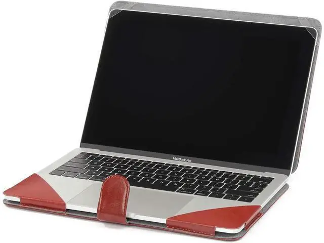 Alt view image 4 of 7 - MacBook Pro 16 inch Case 2019 Release A2141 with Touch Bar & Touch ID Premium PU Leather Book Folio Protective Cover Sleeve with Keyboard Cover