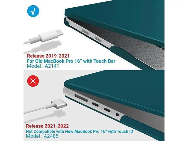 Alt view image 4 of 7 - Compatible with MacBook Pro 16 Inch Case A2141 Release 2020 2019, Hard Shell Case with Keyboard Cover for Old Version Mac Pro 16" Dark Green