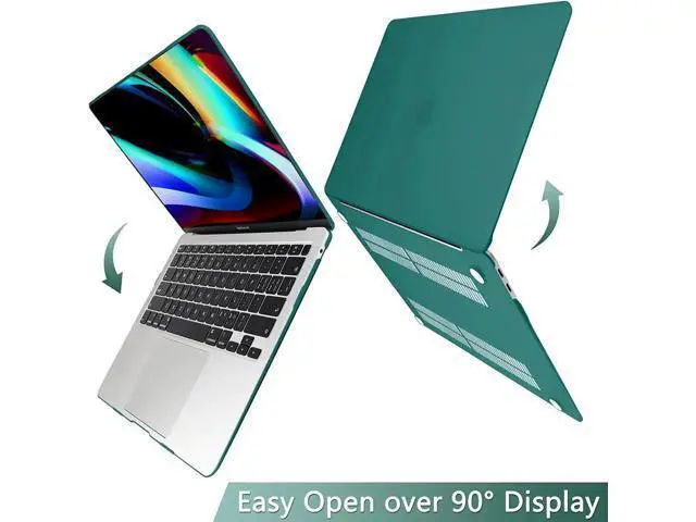 Alt view image 2 of 7 - Compatible with MacBook Air 13 inch Case 2022, 2021-2018 Release A2337 M1 A2179 A1932 with Retina Display Touch ID, Plastic Hard Shell with Keyboard Cover Dark Green