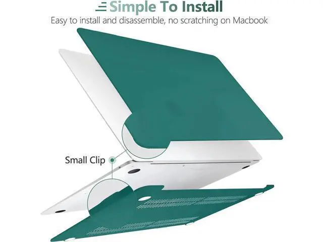 Alt view image 3 of 7 - Compatible with MacBook Air 13 inch Case 2022, 2021-2018 Release A2337 M1 A2179 A1932 with Retina Display Touch ID, Plastic Hard Shell with Keyboard Cover Dark Green
