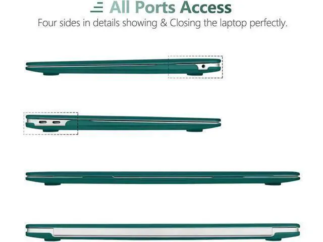 Alt view image 7 of 7 - Compatible with MacBook Air 13 inch Case 2022, 2021-2018 Release A2337 M1 A2179 A1932 with Retina Display Touch ID, Plastic Hard Shell with Keyboard Cover Dark Green