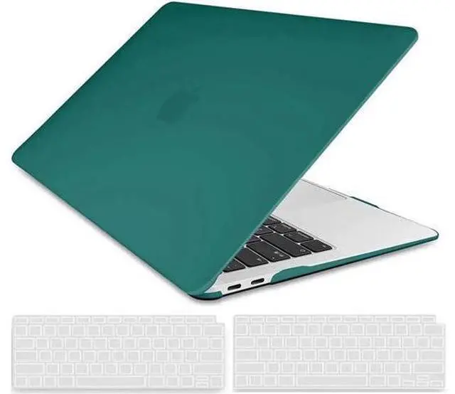 Main image of Compatible with MacBook Air 13 inch Case 2022, 2021-2018 Release A2337 M1 A2179 A1932 with Retina Display Touch ID, Plastic Hard Shell with Keyboard Cover Dark Green