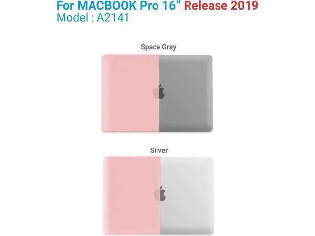 Alt view image 2 of 7 - Compatible with MacBook Pro 16 Inch Case A2141 Release 2020 2019, Hard Shell Case with Keyboard Cover for Old Version Mac Pro 16" Matte Pink