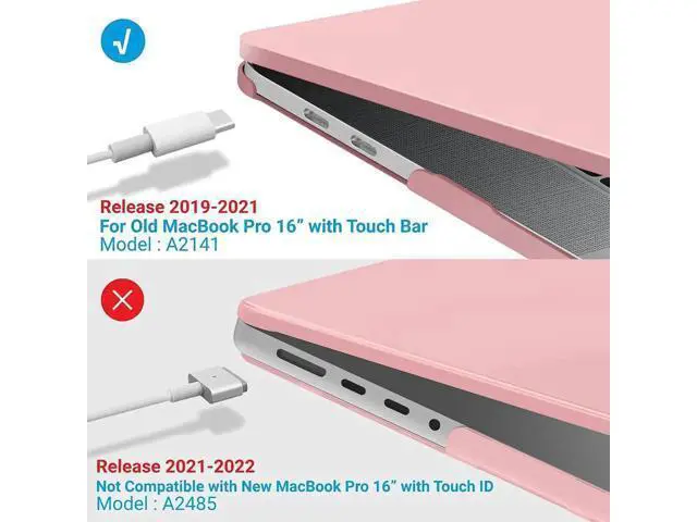 Alt view image 3 of 7 - Compatible with MacBook Pro 16 Inch Case A2141 Release 2020 2019, Hard Shell Case with Keyboard Cover for Old Version Mac Pro 16" Matte Pink