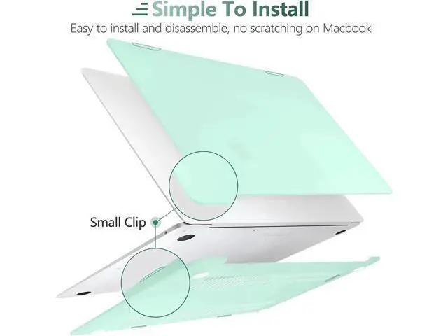 Alt view image 7 of 7 - Compatible with MacBook Air 13 inch Case 2022, 2021-2018 Release A2337 M1 A2179 A1932 with Retina Display Touch ID, Plastic Hard Shell with Keyboard Cover Green