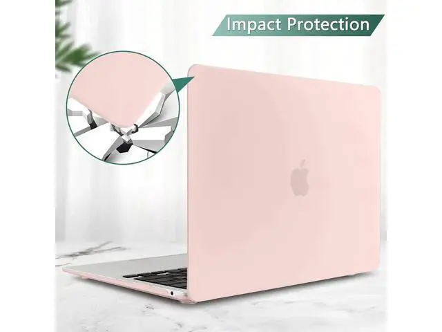 Alt view image 4 of 7 - Compatible with MacBook Air 13 inch Case 2022, 2021-2018 Release A2337 M1 A2179 A1932 with Retina Display Touch ID, Plastic Hard Shell with Keyboard Cover Light Pink