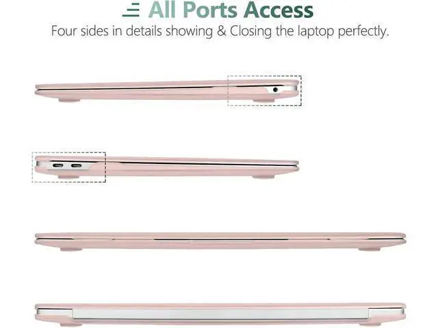 Alt view image 3 of 7 - Compatible with MacBook Air 13 inch Case 2022, 2021-2018 Release A2337 M1 A2179 A1932 with Retina Display Touch ID, Plastic Hard Shell with Keyboard Cover Light Pink