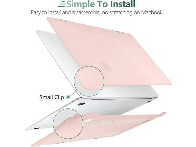 Alt view image 5 of 7 - Compatible with MacBook Air 13 inch Case 2022, 2021-2018 Release A2337 M1 A2179 A1932 with Retina Display Touch ID, Plastic Hard Shell with Keyboard Cover Light Pink