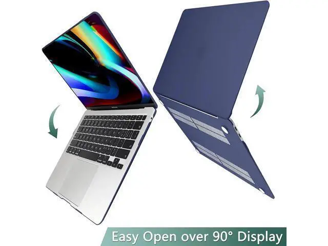 Alt view image 2 of 7 - Compatible with MacBook Air 13 inch Case 2022, 2021-2018 Release A2337 M1 A2179 A1932 with Retina Display Touch ID, Plastic Hard Shell with Keyboard Cover Navy Blue