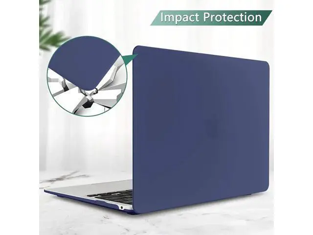 Alt view image 3 of 7 - Compatible with MacBook Air 13 inch Case 2022, 2021-2018 Release A2337 M1 A2179 A1932 with Retina Display Touch ID, Plastic Hard Shell with Keyboard Cover Navy Blue