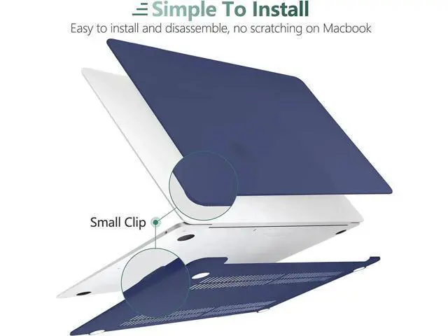 Alt view image 6 of 7 - Compatible with MacBook Air 13 inch Case 2022, 2021-2018 Release A2337 M1 A2179 A1932 with Retina Display Touch ID, Plastic Hard Shell with Keyboard Cover Navy Blue