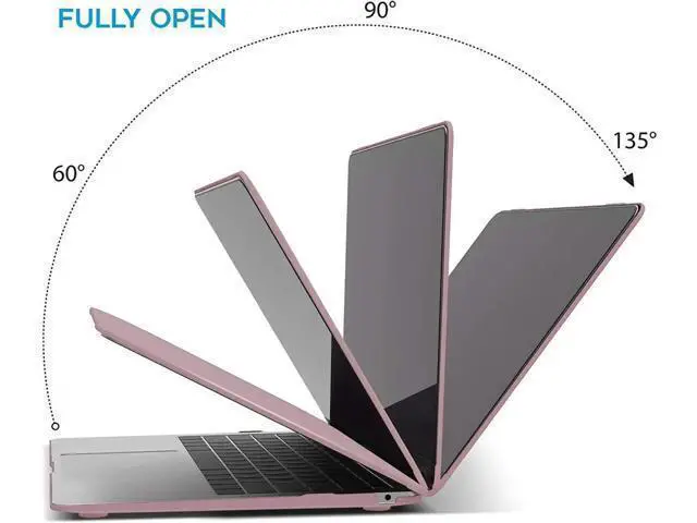 Alt view image 5 of 7 - Compatible with MacBook Air 13 inch Case 2022, 2021-2018 Release A2337 M1 A2179 A1932 with Retina Display Touch ID, Plastic Hard Shell with Keyboard Cover Rose Gold