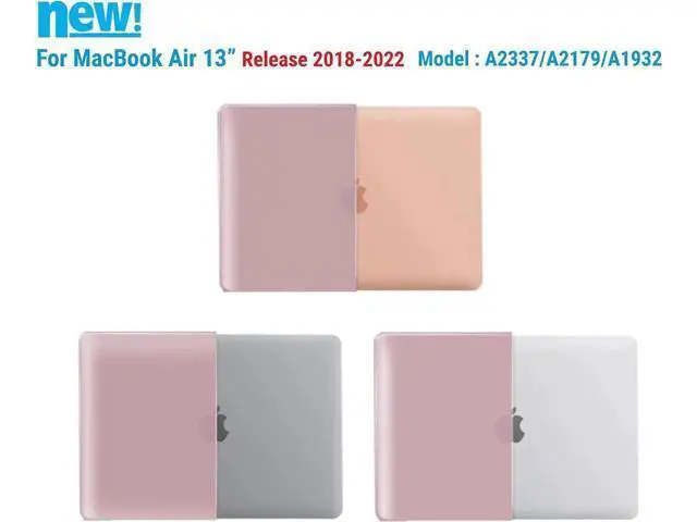 Alt view image 4 of 7 - Compatible with MacBook Air 13 inch Case 2022, 2021-2018 Release A2337 M1 A2179 A1932 with Retina Display Touch ID, Plastic Hard Shell with Keyboard Cover Rose Gold
