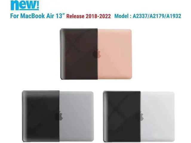 Alt view image 4 of 7 - Compatible with MacBook Air 13 inch Case 2022, 2021-2018 Release A2337 M1 A2179 A1932 with Retina Display Touch ID, Plastic Hard Shell with Keyboard Cover Crystal Black