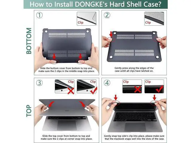 Alt view image 6 of 7 - Compatible with MacBook Air 13 inch Case 2022, 2021-2018 Release A2337 M1 A2179 A1932 with Retina Display Touch ID, Plastic Hard Shell with Keyboard Cover Crystal Black
