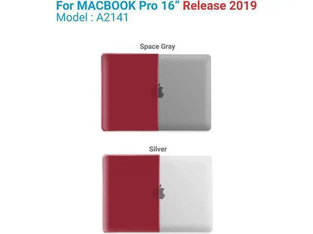 Alt view image 2 of 7 - Compatible with MacBook Pro 16 Inch Case A2141 Release 2020 2019, Hard Shell Case with Keyboard Cover for Old Version Mac Pro 16" Matte Red