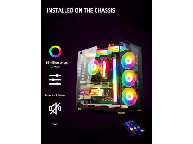 Alt view image 7 of 7 - 120mm Case Fan Cooler PC Air 12cm Cooling Fans 6PIN RGB Radiator 12V Mute Computer ARGB Aura Sync